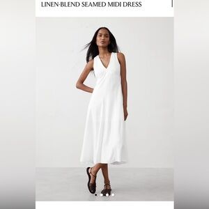 Sleeveless Linen-Blend Midi Dress